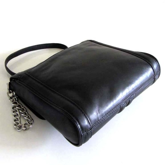 L.A.M.B. Gwen Stefani chain strap black leather crossbody purse - Picture 4 of 9